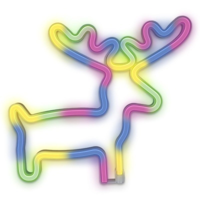 Rena feita de tubo de néon multicolorido