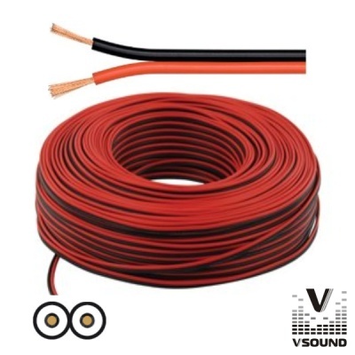 Rolo de cabo elétrico vermelho e preto com fios de cobre expostos