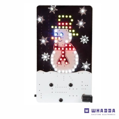 Painel LED decorativo com boneco de neve e flocos de neve
