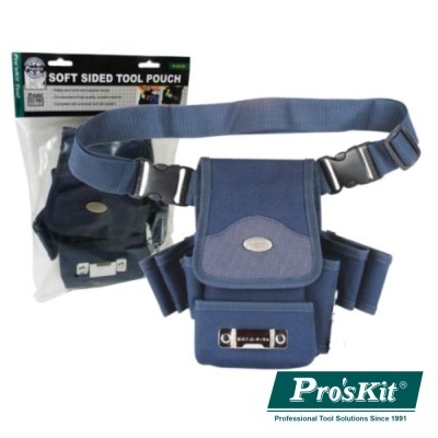 Bolsa para ferramentas azul Pro'sKit com várias divisórias e fivela ajustável