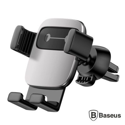 Suporte para telemóvel Baseus preto e cinza com pinça ajustável para carro