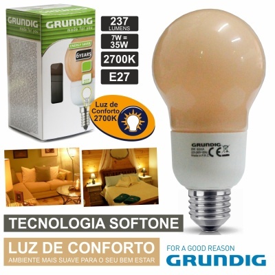 Lâmpada LED Grundig tom mel com base E27 e embalagem eco energy