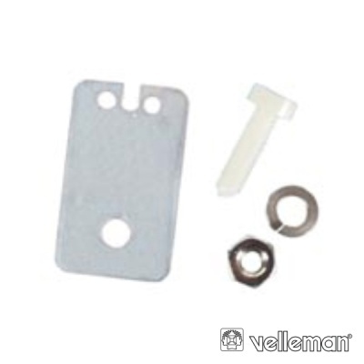 peças metálicas e plásticas para montagem com logótipo Velleman