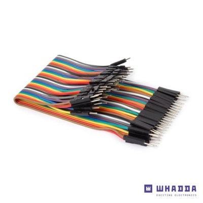 Cabos jumper multicoloridos para eletrónica com conectores