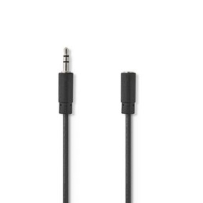 Cabo extensor de áudio preto com conector jack 3.5 mm