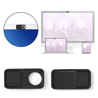 Tampões deslizantes pretos para câmaras de dispositivos electrónicos