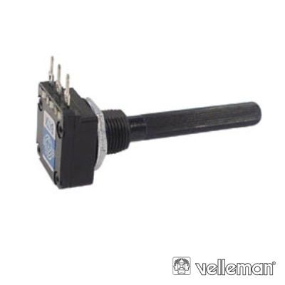 Interruptor rotativo preto da marca Velleman com quatro terminais