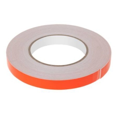 Rolo de fita adesiva dupla face laranja e branco