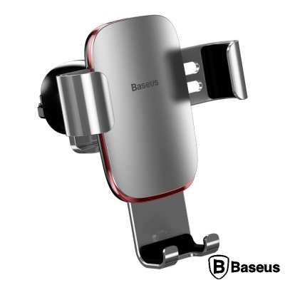 Suporte para telemóveis Baseus cinzento metálico com clips prateados