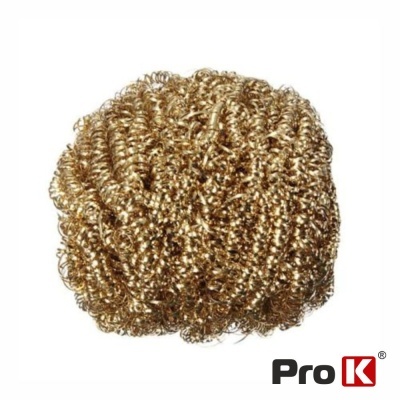 Esfregão metálico dourado para limpeza pro K