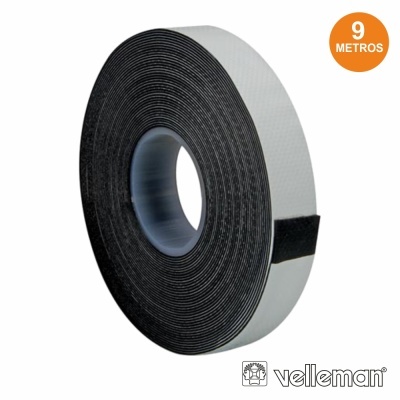 Rolo de fita adesiva dupla face 9 metros preta e branco