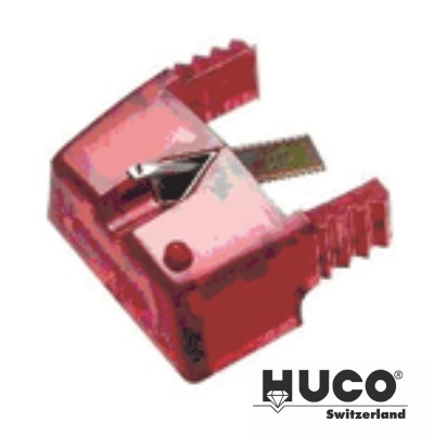 agulha para gira-discos em plástico vermelho com agulha metálica