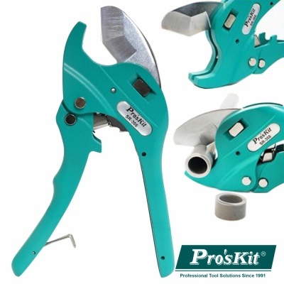 Ferramenta de corte Pro'sKit verde com lâmina metálica e logótipo