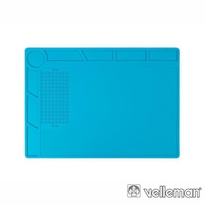 Tapete de trabalho azul em silicone com compartimentos e textura antiderrapante