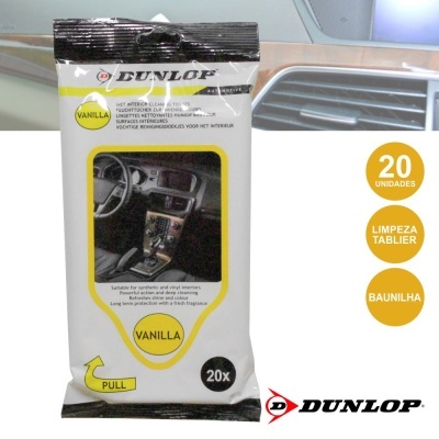 Pacote de toalhetes Dunlop limpeza tablier baunilha 20 unidades