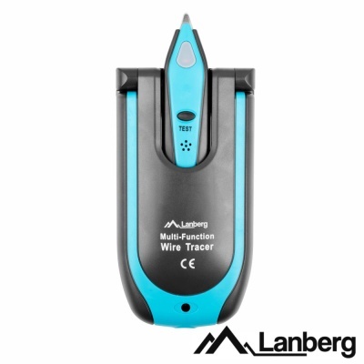Rastreador de fios Lanberg preto e azul com botão TEST