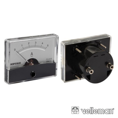 Ampéres analógicos HOPESUN com escala de 0 a 5 A e base preta