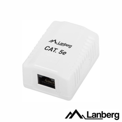Adaptador LANBERG CAT. 5e branco para cabo de rede com porta RJ45