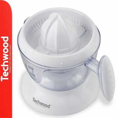 Espremedor elétrico de sumos Techwood branco e transparente com alça lateral