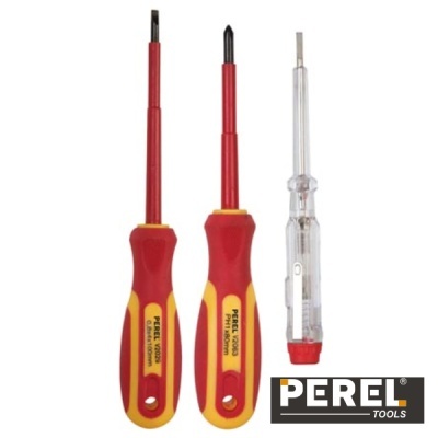 Conjunto de ferramentas com chaves de fenda e chave de teste elétrica