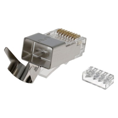 Conector RJ45 metálico com protetor plástico
