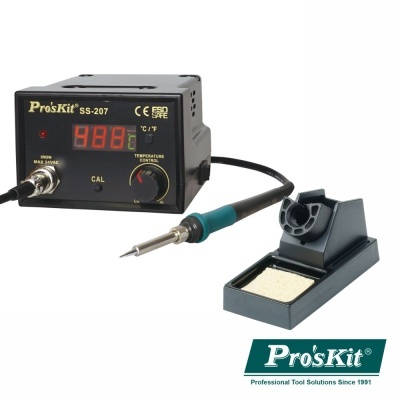 Estação de soldadura Pro'sKit SS-207 com ferro de soldar e suporte