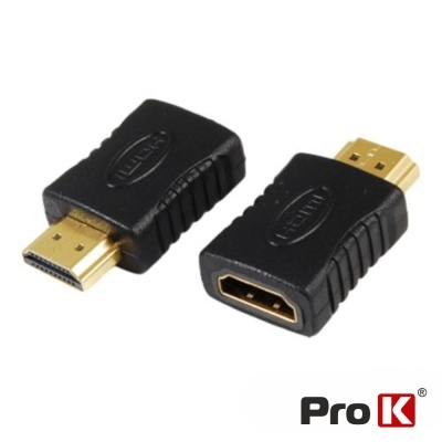 dois adaptadores HDMI pretos com conectores dourados e textura estriada nas laterais