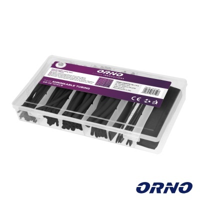 Estojo com tubos termo-retráteis pretos da marca ORNO