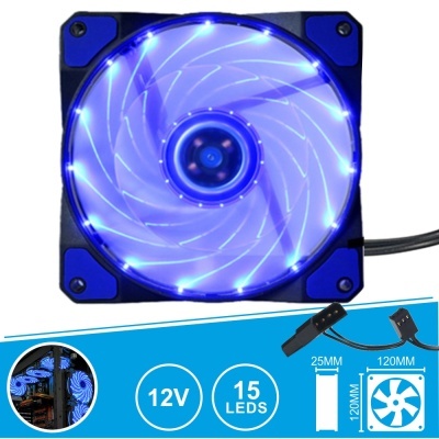 Ventoinha de computador azul com LEDs
