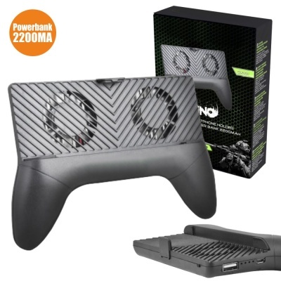 Comando portátil preto com cooler duplo e powerbank 2200mA