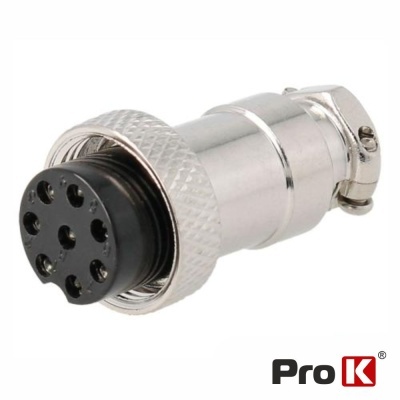 Conector circular metálico Pro K com 7 orifícios