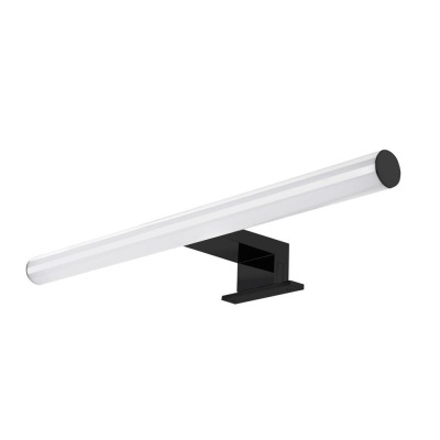 Candeeiro de parede linear branco com suporte preto