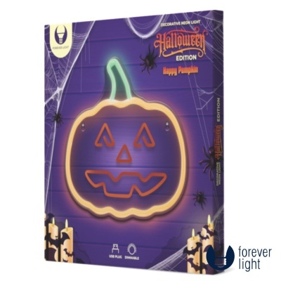 Caixa de luz de néon decorativo Halloween Edition Happy Pumpkin