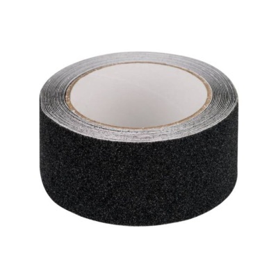 Rolo de fita antiderrapante preta com textura áspera
