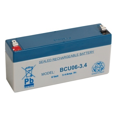 Bateria recarregável selada azul e cinza modelo BCU06-3.4