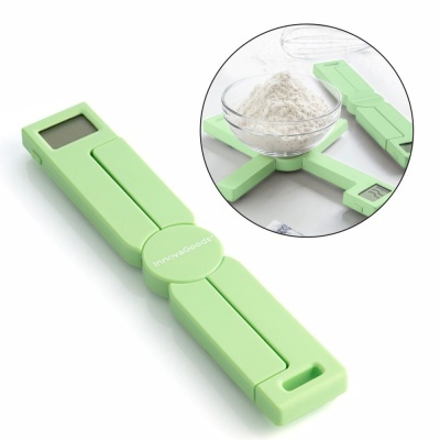 balança digital de cozinha verde com display e palavra INNOVAGOODS