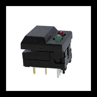 Interruptor elétrico preto com LEDs vermelho e verde