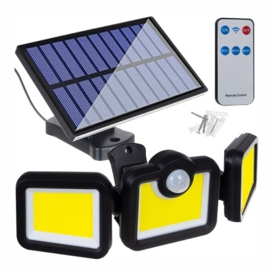 Luz LED solar para exterior com sensor e controle remoto