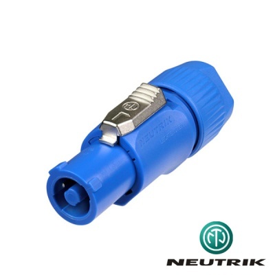 Conector elétrico azul Neutrik com fecho metálico