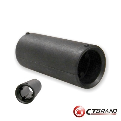 Produto cilíndrico preto em plástico com duas peças e logotipo CTBRAND