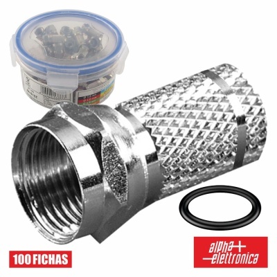 Conjunto de fichas metálicas coaxiais com embalagem plástica