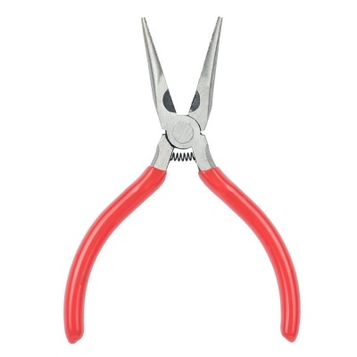 Alicate de pontas finas com cabo vermelho e mola