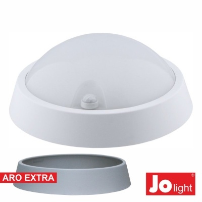 Sensor presença tecto branco Jo Light com acessório cinzento ARO EXTRA