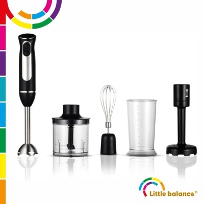 Conjunto de acessórios para cozinha Little balance com varinha mágica, picadora, batedor, copo medidor e triturador.