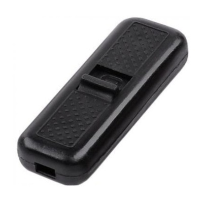 Interruptor preto de plástico com botão deslizante central