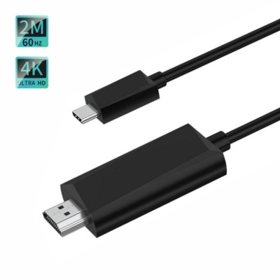 Cabo USB-C para HDMI preto 2 metros 4K 60Hz