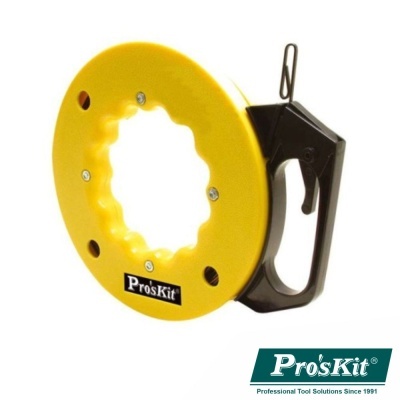 Rolo de fita de fibra ótica amarelo com pega preta e etiqueta Pro'sKit