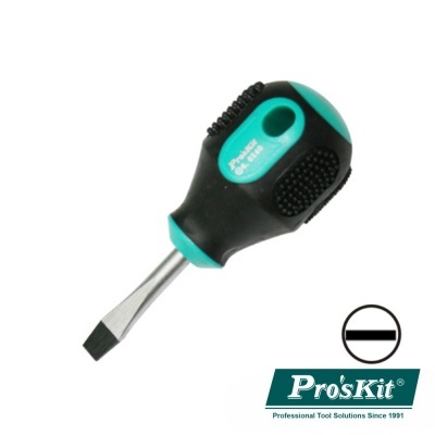 Chave de fendas Pro'sKit preta e verde com logo da marca