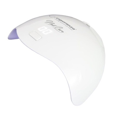 Lâmpada LED branca para manicure com visor digital e botão de controlo