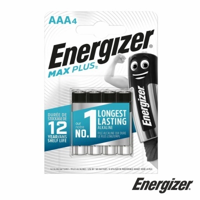 Pack de 4 pilhas Energizer AAA com embalagem branca e azul